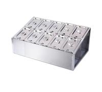 UZAMIRLEX Scatola per condimenti e spezie, Porta spezie e condimenti in Acciaio Inox con coperchi, Argento(Silver-m)