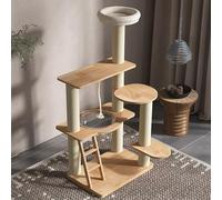 UZAMIRLEX Struttura di Arrampicata per Gatti, Albero for Gatti in Legno a più Livelli con tiragraffi Space Capsule Top Perch Facile da Pulire Diverse Misure(L)