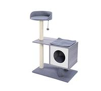 UZAMIRLEX Struttura di Arrampicata per Gatti, Struttura for Arrampicata for Gatti con tiragraffi in sisal, Cesto Morbido, Piattaforma multilivello, Base Stabile