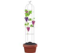 UZAMIRLEX Traliccio a obelisco da Giardino, Supporto for Piante in Vaso a Torre in Metallo obelisco 21x120cm-35x150cm for Rose rampicanti(White,35x150cm(13.8x59in))