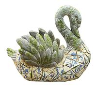 UZAMIRLEX Vasi per Piante Fioriere, Vasi da Fiori Europei retrò Dipinti a Mano a Forma di Cigno, contenitori creativi for Piante grasse e Animali(B)