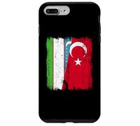 Uzbekistan Turchia Mezza bandiera Turchia Uzbeko Patrimonio turco Custodia per iPhone 7 Plus/8 Plus