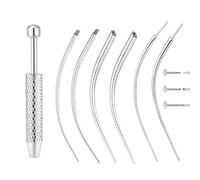 UZEXYA 7 Pezzi Per Piercing 16G 18G, Inserimento Conico, Sfera Avvitabile, Aghi Per Piercing, Kit Per Piercing In Acciaio Inossidabile, Fai Da Te Per Orecchio, Naso, Labbro, Ombelico (B, Curvo)