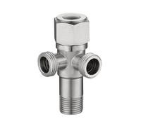 UZFESXPXP Valvola angolare in Acciaio Inossidabile G1/2 Valvola di Arresto dell'Acqua Calda e Fredda Valvola deviatrice for Bagno Connettore for WC Lavandino Scaldabagno(Double Outlet 1)