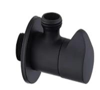 UZFESXPXP Valvola angolare in Ottone Cromato, Nera, Oro Rosa, valvola di Ingresso, Bagno, valvola di Uscita Singola e Doppia, valvola di Arresto dell'Acqua G1/2, WC, Cucina(Black)