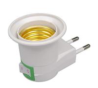 Uzinb Base Lampada E27 LED Maschio da Presa a Spina Europea Convertitore Adattatore per portalampada con Pulsante ON/off