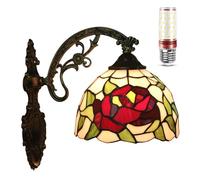 Uziqueif Applique da Parete Interno, 8 Pollici Vintage Lampada da Parete per Interni, E27 Lampada da Lettura per Camera da Letto Soggiorno Cucina Corridoio Scale Sala da Pranzo,con Bulbo,Flower f