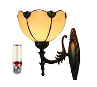 Uziqueif Applique da Parete Stile Tiffany, Applique da Parete Tiffany Vetro colorato, per corridoio Interno Camera da caffè,con Lampadina, E27