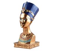 Uziqueif Faraone Egiziano Scultura Ornamento per la casa, Statua della Testa della Regina egiziana Antica Testa Piccola, Busto Egiziano Resina Artigianato Figurine Scultura Decorativa,11.5 * 6 * 5 cm