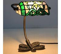 Uziqueif Lampada da scrivania banchieri Vintage Lamp, Lampada da Comodino Camera da Letto, Lampade da Tavolo Studio, Vetro abat-Jour, con Lampadina,G