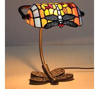 Uziqueif Lampada da scrivania banchieri Vintage Tiffany, Lampada da Comodino Camera da Letto, Lampade da Tavolo Studio, Vetro abat-Jour, con Lampadina,B