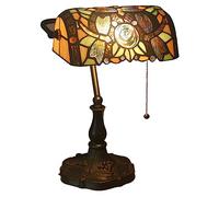 Uziqueif Lampada da scrivania, lampade da Tavolo Vintage, Lampada Tiffany, Paralume Fatto a Mano in Vetro Colorato, per Soggiorno Camera da Letto Tavolino da caffè,Q