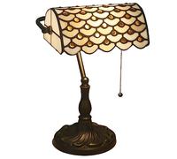 Uziqueif Lampada da scrivania, lampade da Tavolo Vintage, Lampada Tiffany, Paralume Fatto a Mano in Vetro Colorato, per Soggiorno Camera da Letto Tavolino da caffè,F