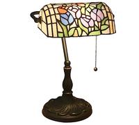 Uziqueif Lampada da scrivania, lampade da Tavolo Vintage, Lampada Tiffany, Paralume Fatto a Mano in Vetro Colorato, per Soggiorno Camera da Letto Tavolino da caffè,B