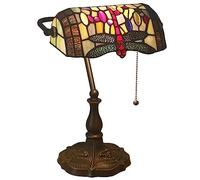 Uziqueif Lampada da scrivania, lampade da Tavolo Vintage, Lampada Tiffany, Paralume Fatto a Mano in Vetro Colorato, per Soggiorno Camera da Letto Tavolino da caffè,C