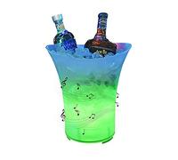 Uziqueif LED Secchiello Ghiaccio Champagne 5L Cestello Ghiaccio per Bottiglie con Altoparlante e Bluetooth, per Champagne, Vino, Birra, Ghiaccio, Refrigeratore, Bar - con Batteria al Litio 1200MA
