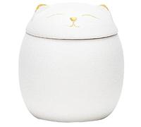 Uziqueif Mini Urna Funeraria in Ceramica, Umano Gatto Cane per Ceneri - Memoriale Cremazione, urna Fatta a Mano, Bello Piccola urna Souvenir, urna per Cani, Animali,160ml, Bianca