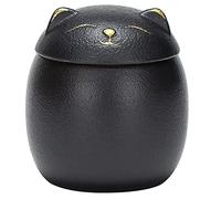 Uziqueif Mini urna funeraria per Umana/Animali in Ceramica, Urna per Cani e Gatti, Urna Piccola per Animali Domestici Cani Ceneri di Gatto, portacenere per urne funerarie Keepsake,160ml, Nero
