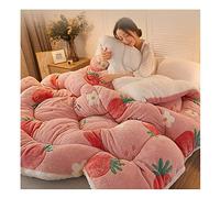 Uziqueif Piumino Invernale, Trapunta Invernale Addensare Velluto di Agnello Piumone, Coperte Pesanti per Letto Matrimoniale Invernale, per Casa Camera Letto,Rosa,200×230cm(5kg)