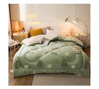Uziqueif Piumino Invernale, Trapunta Invernale Addensare Velluto di Agnello Piumone, Coperte Pesanti per Letto Matrimoniale Invernale, per Casa Camera Letto,Green b,200×230cm(3kg)