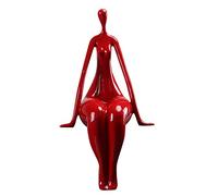 Uziqueif Sculture astratte del Corpo della Donna Decorazioni per la casa Moderne, Statue di Ragazze/Donne Yoga Figure Decorazione del Desktop, Scultura da Tavolo, Decorazioni per Porta TV,Red a,Shiny