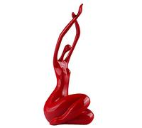 Uziqueif Sculture astratte del Corpo della Donna Decorazioni per la casa Moderne, Statue di Ragazze/Donne Yoga Figure Decorazione del Desktop, Scultura da Tavolo, Decorazioni per Porta TV,Red d,Shiny