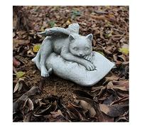 Uziqueif Statua di Animali con Ali d'angelo, Statua commemorativa per gatti e animali domestici, Lapide Commemorativa per Animali Domestici per Tombe in Resina per Giardino di Casa,Angel cat statue a