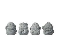 Uziqueif Statuette Piccolo Buddha 4 Pezzi, Mini Statua di Buddha Statua Portafortuna,Statuetta Decorativa Zen Feng Shui, Soprammobili per Casa Ufficio Meditazione,Gray c