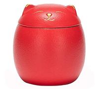 Uziqueif Urna in Ceramica for Ceneri, Bare e urne cinerarie per Cani, Ceneri per Animali Domestici, Ceneri per Cani e Gatti, Urna commemorativa for Piccoli Animali, 160ml,Rosso