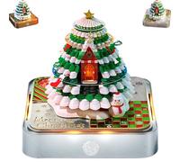 UZKWYKYC Calendario Albero di Natale, Calendario 3D 2025, Calendario Creativo 3D, 3D Notepad Carta da Intaglio Regalo con Scatola di Cristallo Chiaro Display, Decorazioni per la Casa