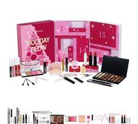 UZKWYKYC Calendario Avvento Make Up Set, Calendario Avvento 2024, Cosmetici Set Ombretto Rossetto Set Completo Combinazione, Regalo di Compleanno di San Valentino di Natale
