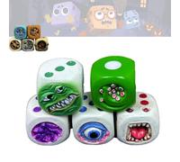 UZKWYKYC Monster Dice, Set di 5 Dadi in Resina a Forma di Mostro Divertente, Set di Dadi da Tavolo per Halloween, Oggetti di Scena per Dadi da Gioco, Artigianato Creativo in Resina