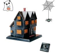 UZKWYKYC Salem Witch House Incense Burner, Salem Contenitore per incenso per Halloween, Desktop Casa Arredamento Ornamento Resina Artigianato, Halloween Casa Infestata Decorazione
