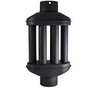 UZMAN Scambiatore di calore per camino / scambiatore di aria calda, camino per gas di scarico, scambiatore di gas di scarico nero, diametro 130 mm, 6 tubi con smorzatore