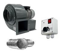UZMAN Ventilatore radiale OB200M con regolatore di velocità da 600 Watt e tubo in alluminio flessibile, ventola di aspirazione 230 Volt