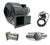 UZMAN Ventilatore radiale OB200M + regolatore di velocità da 500 Watt con cavo, flangia a 4 angoli e tubo in alluminio flessibile, ventilatore di aspirazione, ventilatore radiale, ventilatore, ventola