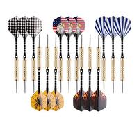 Uzopi 15 Confezioni in Acciaio Punta Freccette Dart 18 Grams con temperamatite e 3 Extra voli, Alluminio e Ottone Botti, Livelli in Ogni Rec Room, Man Cave, Bar And Game Room