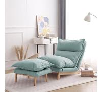 UZSPAC Poltrone Salotto Moderne Poltrone Relax da Salotto Ergonomiche Poltrona da Lettura Comoda Ergonomico Sedia da Ufficio Schienale Regolabile 90-180° (Color : Mint Green)