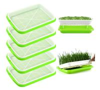 UZSUZZ 5 Pezzi Vassoi per la Germinazione Dei Semi Germogliatore Per Semi Vassoi per Semi 34X25cm Vassoio di Germinazione di Grande Capacità Propagatore Idroponico Sano Senza BPA