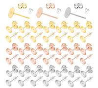 UZSUZZ 800 Pezzi Chiusure Orecchini Basi, Pali Piatto Orecchino, orecchini piatti rotondi, orecchini + accessori per tappi per le orecchie, per Orecchini Creazione Gioielli Fai da Te
