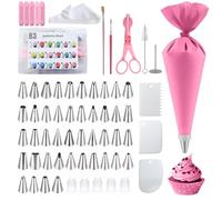 UZSUZZ 83 pcs Beccucci Sac a Poche,Beccucci Sac à Poche Riutilizzabile Lavabile,Piatto Girevole per Torte, Kit Pasticceria per Decorare Torte, Dolci, Cupcake e Pasticceria