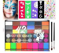 UZSUZZ Face Body Paint, 42 Colori Trucco per Viso e Corpo, Professional Pittura Corpo Kit, Pittura Corpo Sicuro e Non Tossico per Feste di Compleanno, Cosplay, Halloween e Natale (42 COLORI)