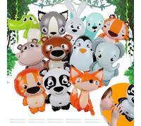 UZSUZZ Palloncini Animali 12 pezzi Palloncini in Foil Animali Giungla Palloncini Compleanno Giungla Palloncini Animali Della Foresta Compleanno Festa Decor Bambini Regalo