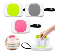 UZSUZZ Porta Salviette Umidificate 3 Pezzi Scatola di Salviettine Umidificate per Bambini,Riutilizzabile Dispenser Sacchetto Portable Baby Wipe Caso con Coperchio per Casa e Ufficio