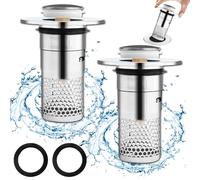 UZSUZZ Tappo Lavandino Bagno Tappo Lavandino Bagno Con Filtro Tappo Bidet Universale Pop Up Tappo Di Scarico Universale Di Alta Qualità Per Lavabo Vasca Da Bagno, Cucina (Foro Di Scarico 32-40mm)