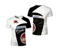 UZVKAVJP T-Shirt da Uomo Manica Corta per Suzuki T-Shirt Elasticizzata Top Abbigliamento Stampa Maglia da Ciclismo 3D Polo Morbida Mezza Manica Casual-B||XL