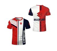 UZVKAVJP T-Shirt da Uomo Manica Corta per Suzuki T-Shirt Elasticizzata Top Abbigliamento Stampa Maglia da Ciclismo 3D Polo Morbida Mezza Manica Casual-C||L