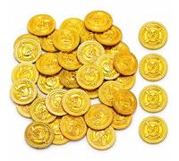 UZYMOY 80 Pezzi Moneta d'oro,Monete di Tesoro,Caccia al Tesoro per Feste Compleanno,Tesori per la Caccia al Te soro Bambini Compleanno, Partito Regalo Party Decorazione Pirata
