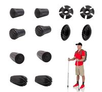 UZYXC 12 Gommini per Bastoncini Trekking (6 Coppie), Punta in Gomma Antiscivolo con Inserti Metallo, Assorbimento Urto per Superfici Dure, Compatibile con Marchi Popolari