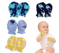 UZYXC 4 paia Guantini Neonato Antigraffio, Guanti da Bambino Antigraffio,Muffole Neonati,Guanti Cotone Bambina, Guanti Neonato Antigraffio Estate, Guanti Da Bambino Per 0-6 Mesi Neonati E Bambine